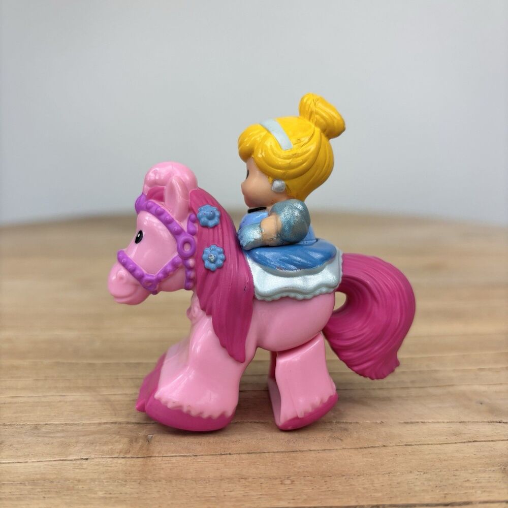 Little People Klip Klop Disney Princess Cinderella Horse Pink RARE Fisher Price - Picture 3 of 14